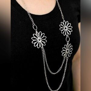 Silver daisy necklace. Just in time for spring and summer!